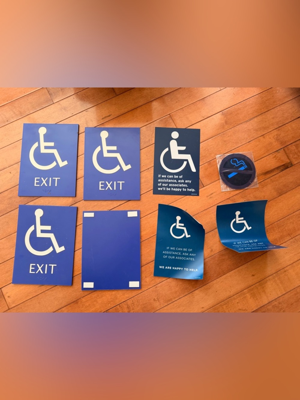 LOT of Accessible Handicap Signage Set in Blue